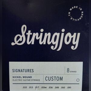 Stringjoy Set of 8 NICKEL WOUND ELECTRIC GUITAR STRINGS